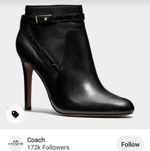 Coach Black Leather Booties, size 8
